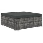 vidaXL Salon de jardin 11 Pièces avec coussins résine tressée gris