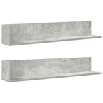 vidaXL Étagères murales 2 Pièces gris béton 100x16 5x16 5 cm