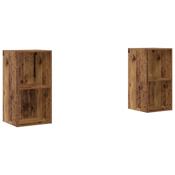 vidaXL Meuble TV mural 2 Pièces Bois ancien 37 x 37 x 72 cm