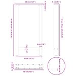 vidaXL Pieds de table de bar Blanc 2 pièces 40 x (90-91) cm Acier