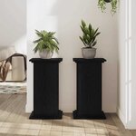vidaXL Support de Plante Chêne noir 33 x 33 x 60 cm Bois d'ingénierie