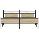 vidaXL Cadre de lit en métal sans matelas chêne sonoma 193x201 cm