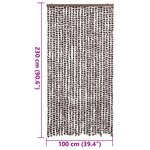 vidaXL Rideau anti-mouches marron et blanc 100x230 cm chenille