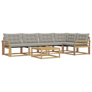 vidaXL Ensemble de canapés d'extérieur 6 pc Blanc et gris clair