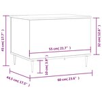 vidaXL Table basse Chêne fumé 60x44 5x45 cm Bois d'ingénierie