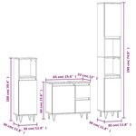 vidaXL Ensemble de meubles salle de bain 3 Pièces blanc bois d'ingénierie
