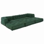 vidaXL Canapé modulaire 3 Pièces Vert tissu