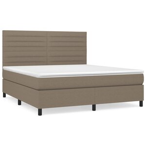 vidaXL Sommier à lattes de lit avec matelas Taupe 160x200 cm Tissu