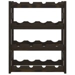 vidaXL Casier à bouteilles pour 16 bouteilles noir bois pin solide