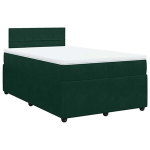 vidaXL Sommier à lattes de lit et matelas Vert foncé 120x200cm Velours