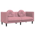 vidaXL Canapé avec coussins 2 places rose velours