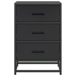 vidaXL Table de chevet noir 40x34 5x60 cm bois d'ingénierie et métal