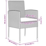 vidaXL Ensemble de salle à manger de jardin 5 pièces avec coussins en rattan poly noir