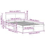 vidaXL Cadre de lit avec tête de lit Naturel 120 x 190 cm Pin massif