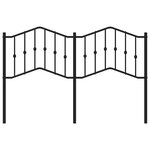 vidaXL Tête de lit métal noir 135 cm