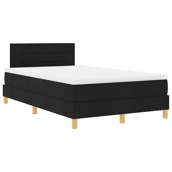 vidaXL Lit à ressort LED avec bandes LED Noir 120 x 200 cm tissu