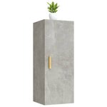 vidaXL Armoire murale Gris béton 34 5x34x90 cm Bois d'ingénierie