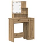 vidaXL Ensemble de coiffeuse avec LED chêne artisanal bois ingénierie