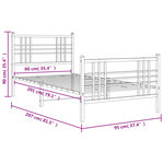 vidaXL Cadre de lit métal sans matelas avec pied de lit noir 90x200 cm