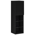 vidaXL Meuble TV 4 Pièces Chêne noir Bois d'ingénierie