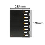 Trieur rigide HARMONIKA® Exactive® dos extensible 9 compartiments - Noir x 5 EXACOMPTA