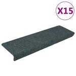 vidaXL Tapis d'escalier 15 Pièces Tissu aiguilleté 65x21x4 cm Marron
