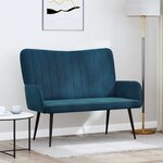 vidaXL Sofa 2 places Bleu 115 x 61 x 87 cm Velours