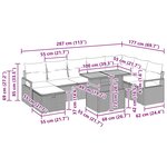 vidaXL Set de Canapé de Jardin 9 Pièces avec Coussins en Rattan Poly Gris