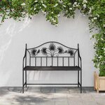 vidaXL Banc de jardin Noir 104 x 54 x 93cm Acier