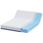 vidaXL Matelas Blanc et Bleu 140 x 190 cm Mousse à mémoire de gel