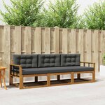 vidaXL Ensemble de canapés d'extérieur 3 Pièces Naturel et Anthracite