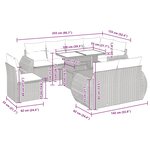 vidaXL Salon de jardin avec coussins 9 Pièces noir résine tressée acacia