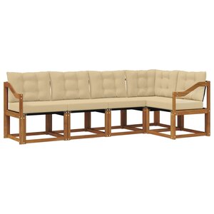 vidaXL Ensemble de canapés d'extérieur 5 pc Naturel et Beige