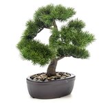 Emerald Bonsaï Pinus artificiel sur plaque marronne 32 cm