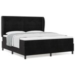 Lit box spring vidaXL avec matelas noir 180x200 cm en velours