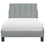 vidaXL Lit avec matelas gris clair 80x200 cm tissu