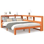 vidaXL Lit bibliothèque sans matelas cire marron 135x190 cm pin massif