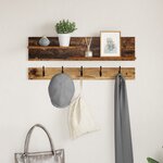 vidaXL Porte-manteau mural avec étagère avec stockage Vieux bois 90 x 15 x 36 cm