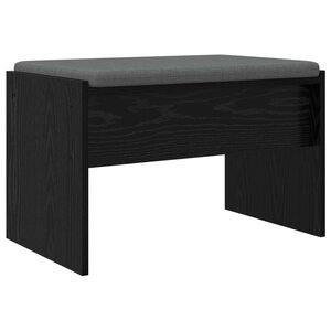 vidaXL Banc d'entrée avec coussin Chêne noir 63 x 38 x 40 cm