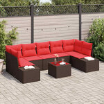 vidaXL Ensemble de canapé de jardin 8 Pièces Marron polyrotin