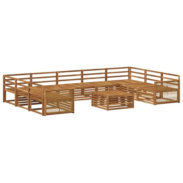 vidaXL Ensemble de canapés d'extérieur 10 Pièces Naturel
