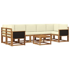 vidaXL Ensemble de canapés d'extérieur 6 Pièces Naturel et Crème