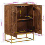vidaXL Buffet noir 55x30x76 cm bois massif de manguier et fer
