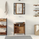 Ensemble de meubles de salle de bain 2 pièces en bois ancien en bois d'ingénierie