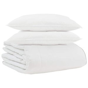 vidaXL Duvet d'hiver avec oreiller 3 Pièces Blanc Plume de canard