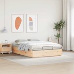 vidaXL Cadre de lit ottoman Naturel 150 x 200 cm Pin massif