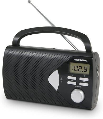 Radio Réveil Portable Am / Fm Noir