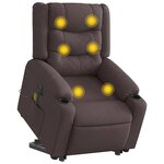 vidaXL Fauteuil inclinable de massage électrique Marron foncé Tissu