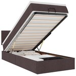 vidaXL Lit ottoman avec matelas marron foncé 100x200 cm tissu