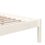 vidaXL Cadre de lit Blanc Bois massif 150x200 cm Très grand